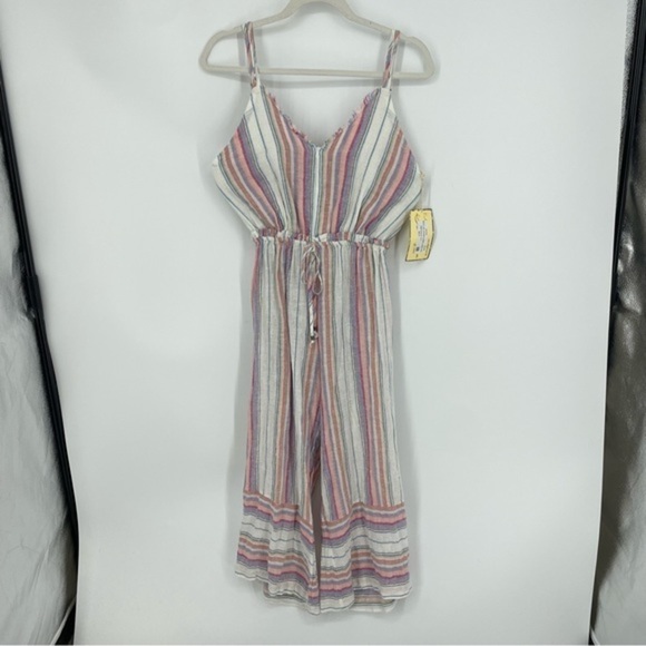 Vintage Havana Pink Striped Jumpsuit lurex‎ linen Sz S - Picture 2 of 9